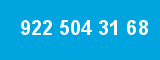 922 504 31 68 922 504 31 68